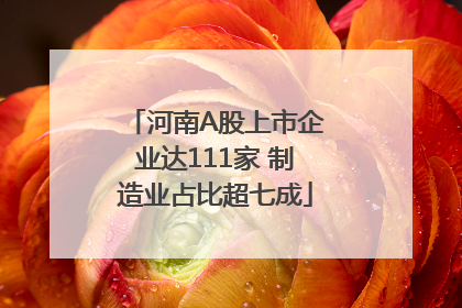河南A股上市企业达111家 制造业占比超七成