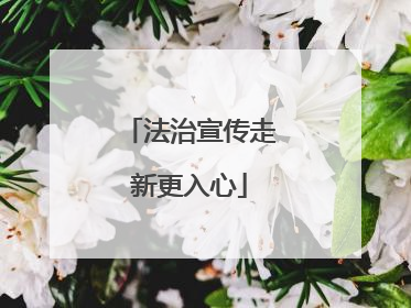 法治宣传走新更入心