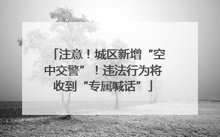 注意！城区新增“空中交警”！违法行为将收到“专属喊话”