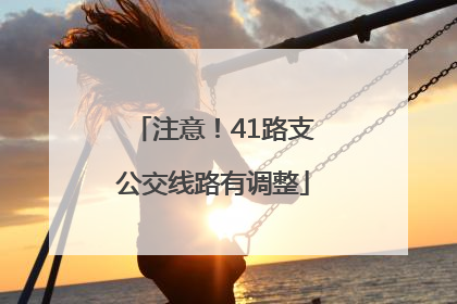 注意！41路支公交线路有调整