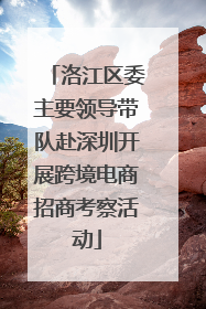 洛江区委主要领导带队赴深圳开展跨境电商招商考察活动