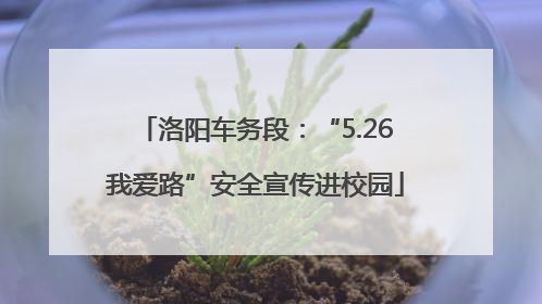 洛阳车务段：“5.26我爱路”安全宣传进校园