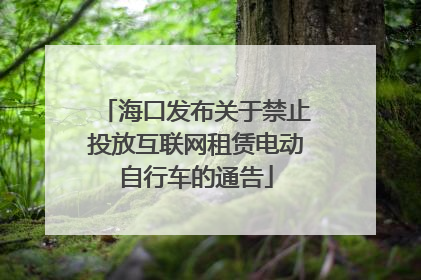 海口发布关于禁止投放互联网租赁电动自行车的通告
