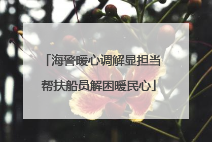 海警暖心调解显担当 帮扶船员解困暖民心