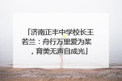 济南正丰中学校长王若兰：舟行万里爱为桨，育美无声自成光