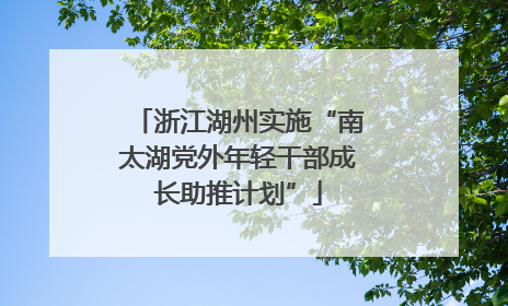 浙江湖州实施“南太湖党外年轻干部成长助推计划”