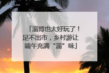 淄博也太好玩了！足不出市，乡村游让端午充满“淄”味