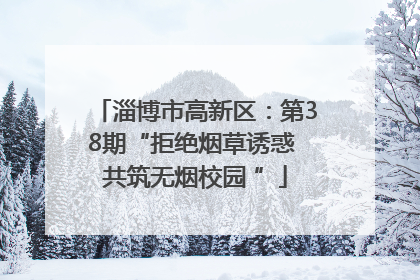 淄博市高新区：第38期“拒绝烟草诱惑 共筑无烟校园 ”