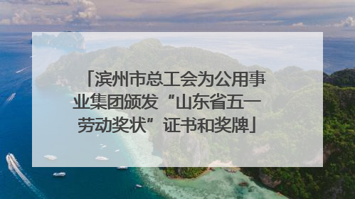滨州市总工会为公用事业集团颁发“山东省五一劳动奖状”证书和奖牌