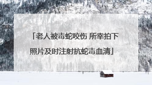 老人被毒蛇咬伤 所幸拍下照片及时注射抗蛇毒血清