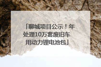 聊城项目公示!年处理10万套废旧车用动力锂电池包