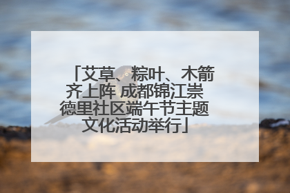 艾草、粽叶、木箭齐上阵 成都锦江崇德里社区端午节主题文化活动举行