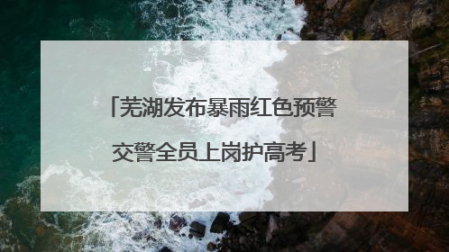 芜湖发布暴雨红色预警 交警全员上岗护高考