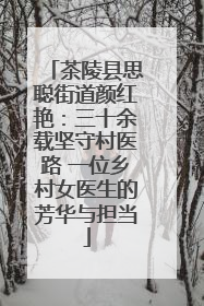 茶陵县思聪街道颜红艳：三十余载坚守村医路 一位乡村女医生的芳华与担当