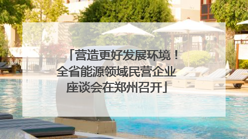 营造更好发展环境！全省能源领域民营企业座谈会在郑州召开