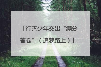 行善少年交出“满分答卷”（追梦路上）