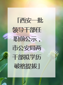 西安一批领导干部任职前公示，市公安局两干部拟学历破格提拔
