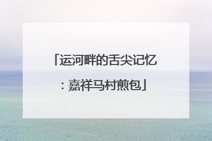 运河畔的舌尖记忆：嘉祥马村煎包
