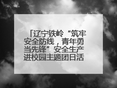 辽宁铁岭“筑牢安全防线，青年勇当先锋”安全生产进校园主题团日活动举行
