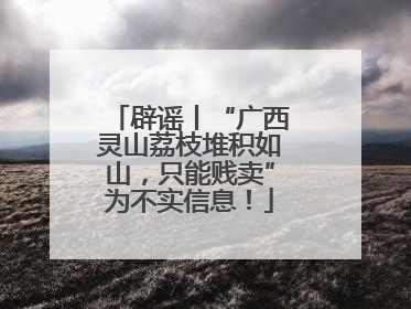 辟谣丨“广西灵山荔枝堆积如山，只能贱卖”为不实信息！