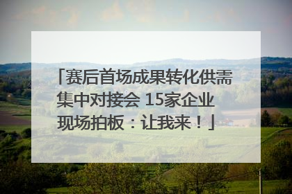 赛后首场成果转化供需集中对接会 15家企业现场拍板：让我来！