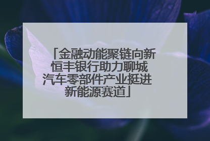 金融动能聚链向新 恒丰银行助力聊城汽车零部件产业挺进新能源赛道