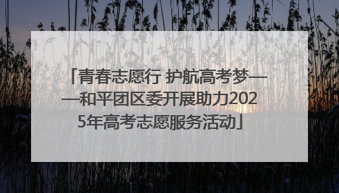 青春志愿行 护航高考梦——和平团区委开展助力2025年高考志愿服务活动