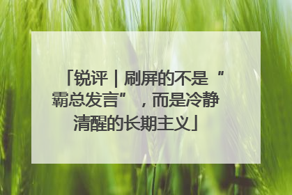 锐评｜刷屏的不是“霸总发言”，而是冷静清醒的长期主义