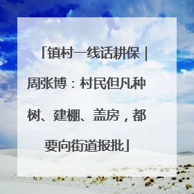 镇村一线话耕保｜周张博：村民但凡种树、建棚、盖房，都要向街道报批