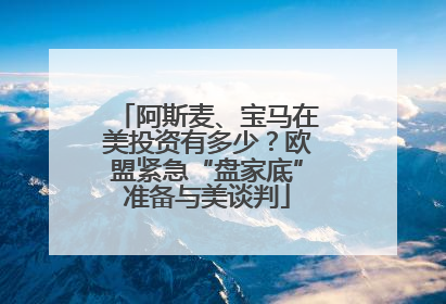 阿斯麦、宝马在美投资有多少？欧盟紧急“盘家底”准备与美谈判