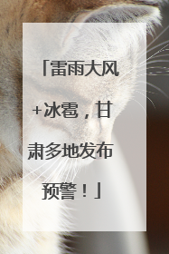 雷雨大风+冰雹，甘肃多地发布预警！
