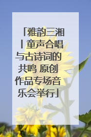 雅韵三湘丨童声合唱与古诗词的共鸣 原创作品专场音乐会举行