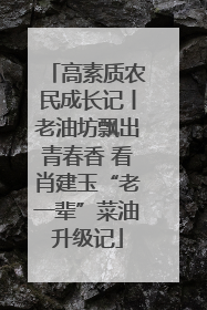 高素质农民成长记丨老油坊飘出青春香 看肖建玉“老一辈”菜油升级记