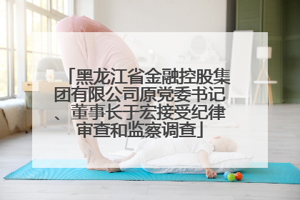 黑龙江省金融控股集团有限公司原党委书记、董事长于宏接受纪律审查和监察调查