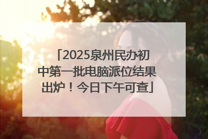 2025泉州民办初中第一批电脑派位结果出炉！今日下午可查
