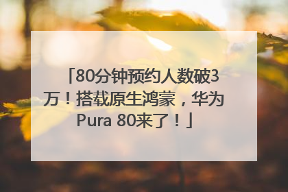 80分钟预约人数破3万！搭载原生鸿蒙，华为Pura 80来了！