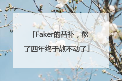 Faker的替补，熬了四年终于熬不动了